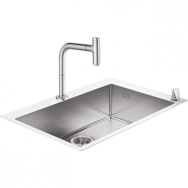 Кухонная мойка Hansgrohe C71-F655-09 43202800 со смесителем Нержавеющая сталь