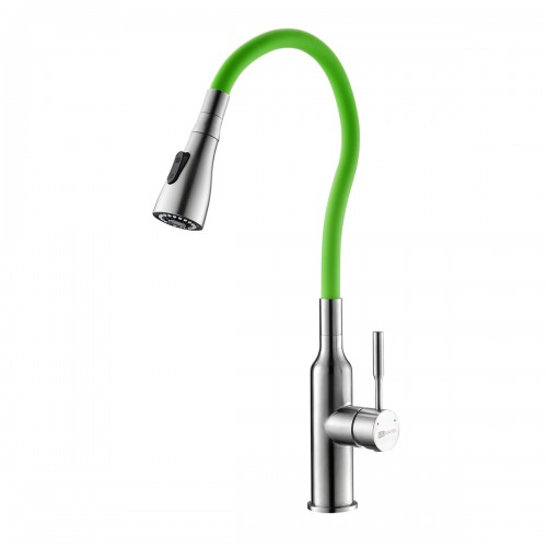 Смеситель для кухни Lemark Expert LM5082S-Green Хром матовый Зеленый
