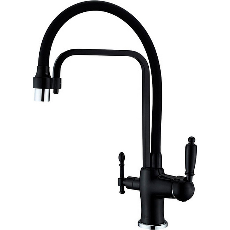 Смеситель для кухни ZorG Sanitary ZR 342-6 YF BLACK Чёрный