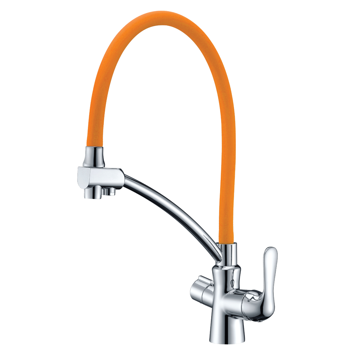 Смеситель для кухни Lemark Comfort LM3070C-Orange Оранжевый Хром