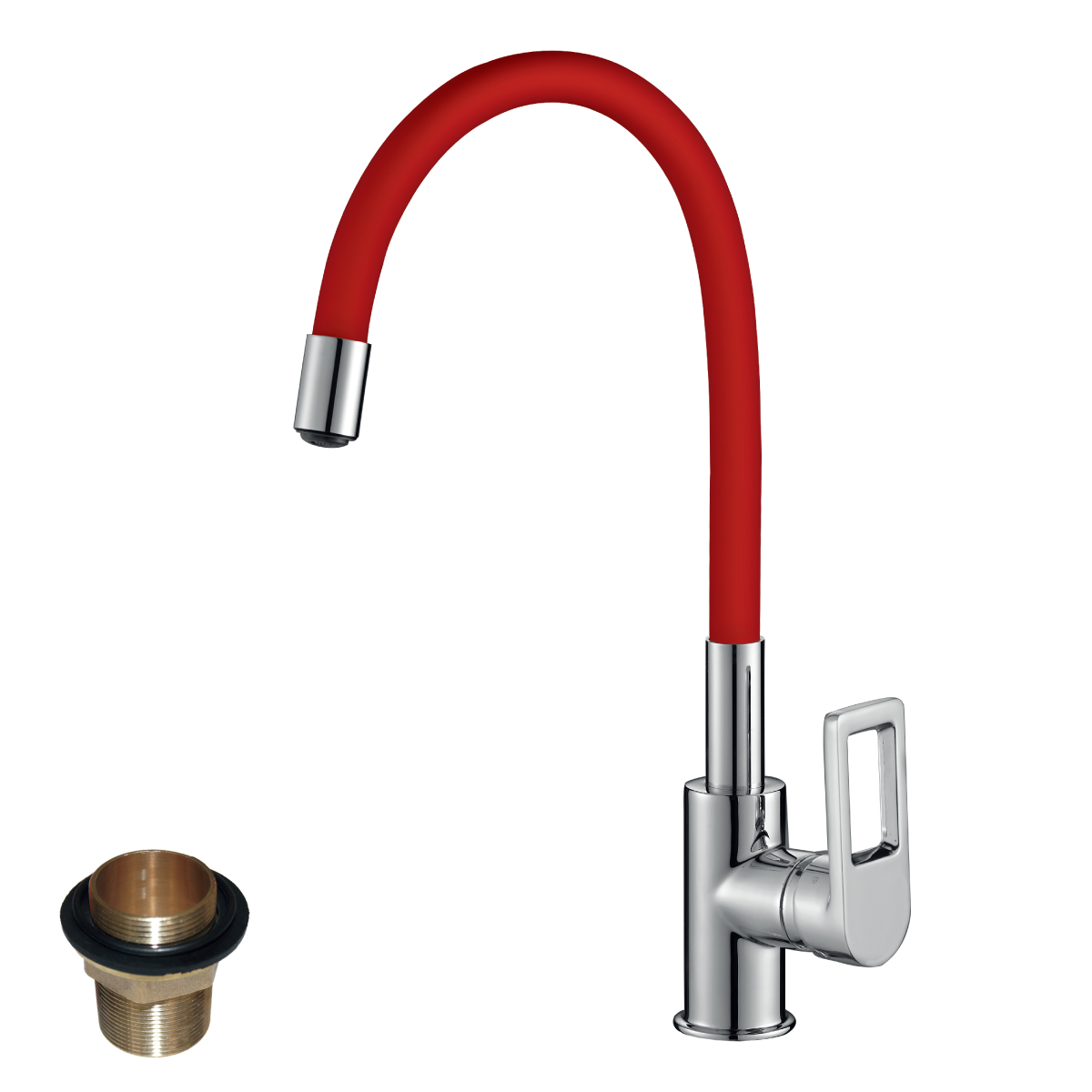 Смеситель для кухни Rossinka Z35-35U-Red Красный Хром