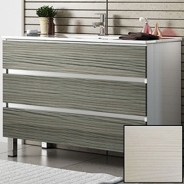 Тумба с раковиной SanVit Кубэ-3 120 kkube3120 с фактурой под дерево Лиственница
