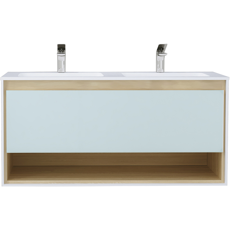 Тумба под раковину Jorno Glass 120 Gla.01.122/P/W подвесная Белый