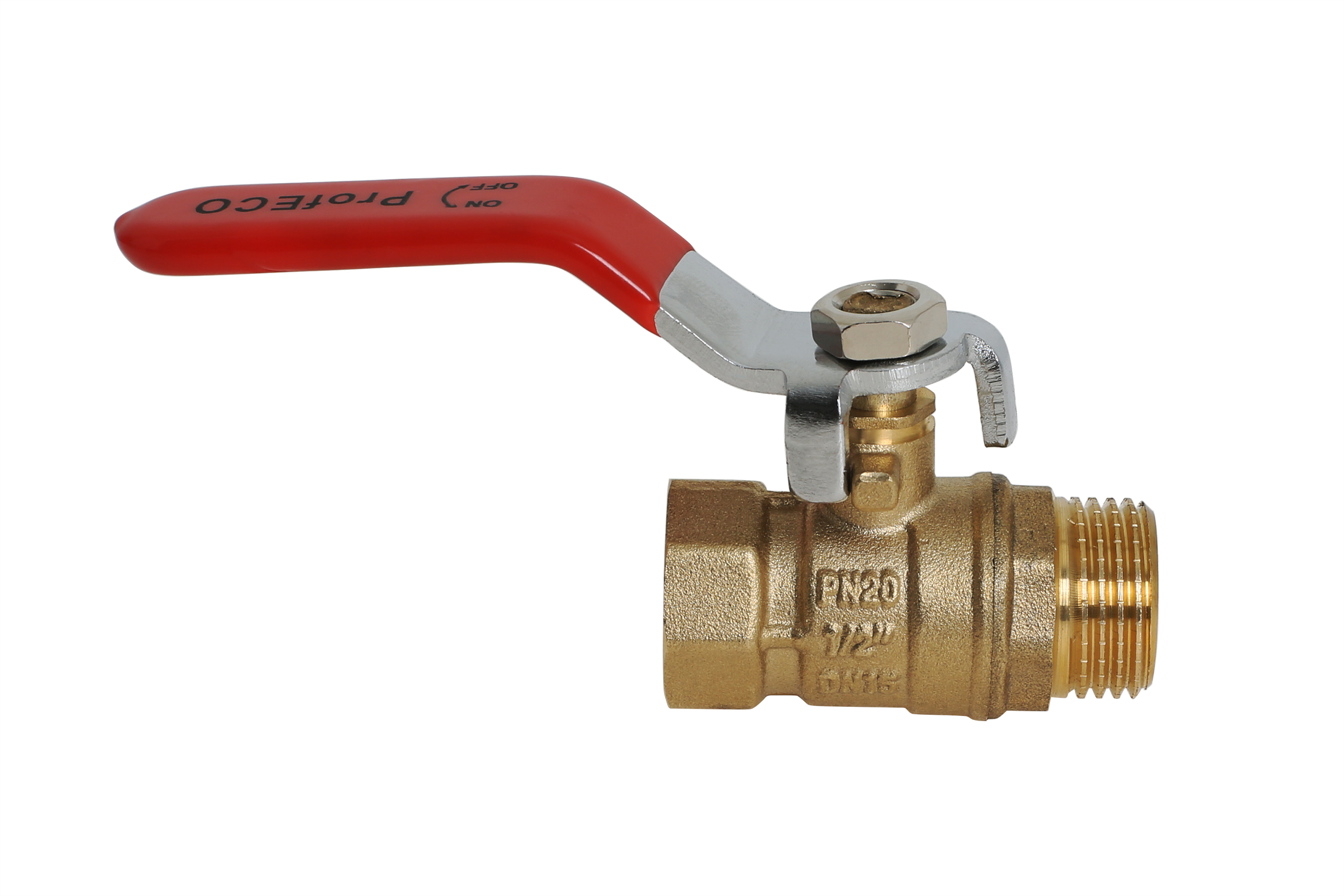 Кран шаровой ProfECO 1/2 ВР-НР муфтовый ручка Ду15 Ру20 (11Б27п1)