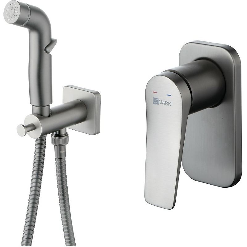 Гигиенический душ со смесителем Lemark Bronx LM3719GM Графит