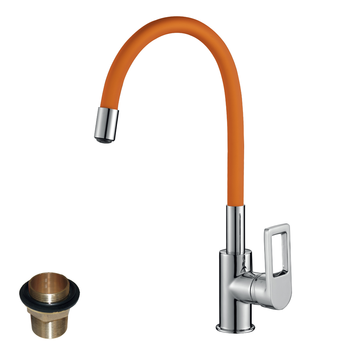 Смеситель для кухни Rossinka Z35-35U-Orange Оранжевый Хром