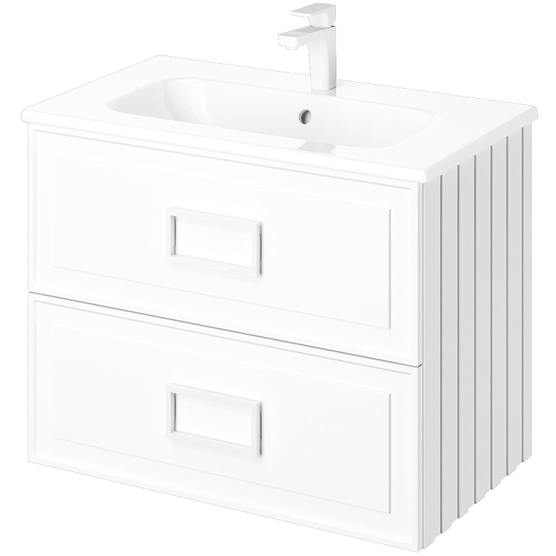 Тумба под раковину Avanti Eleganta Double 80 5631 подвесная Белая матовая