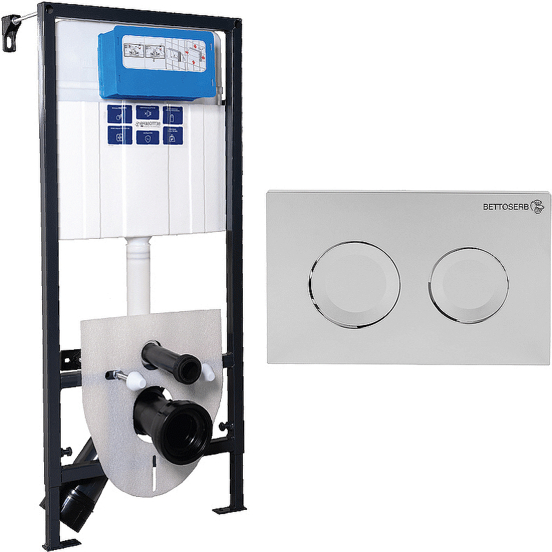 Инсталляция Pestan Sava Fix Slim SET40006468 для унитаза с клавишей смыва Хром матовый