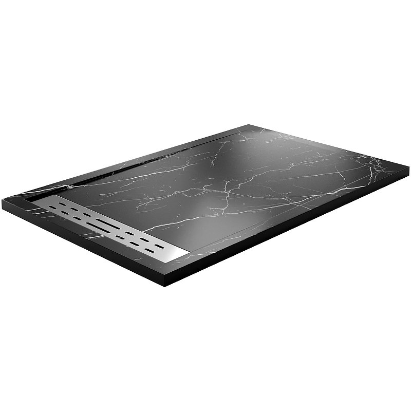 Душевой поддон из искусственного камня WasserKRAFT Neime 140х90 19T36 Черный матовый