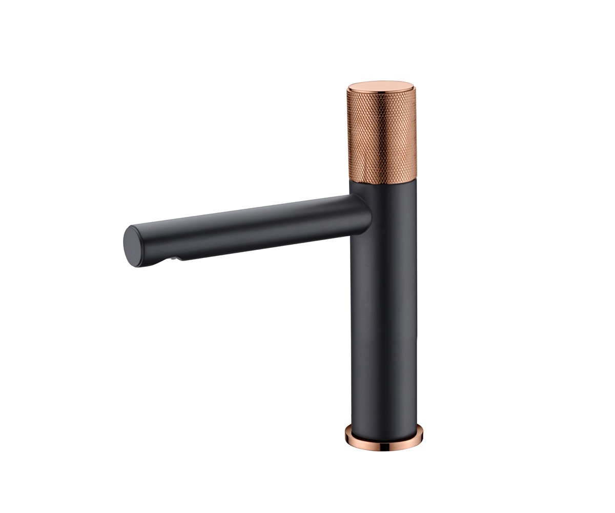 Смеситель для раковины Bronze de Luxe Avantgarde 2010MH Черный Розовое золото