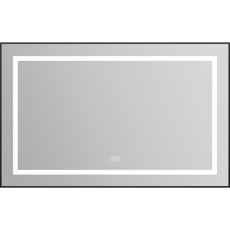 Зеркало BelBagno Kraft 108.5 SPC-KRAFT-1085-685-TCH-WARM-NERO с подсветкой с подогревом Черное с сенсорным выключателем