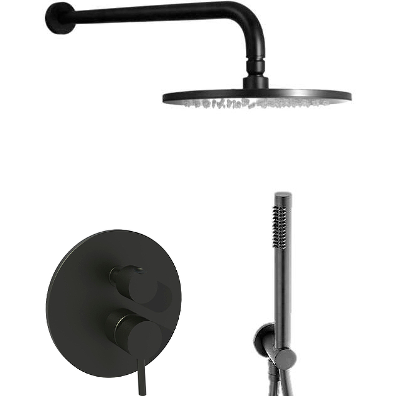 Душевая система Paffoni Light KITLIG018NO Черная матовая