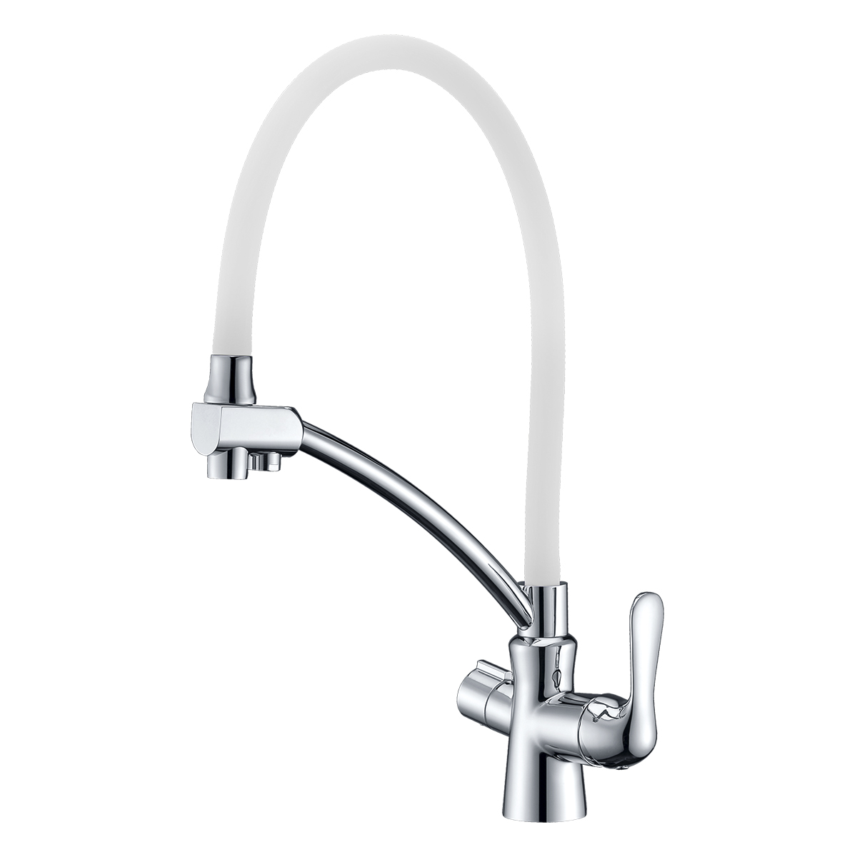 Смеситель для кухни Lemark Comfort LM3070C-White Белый Хром