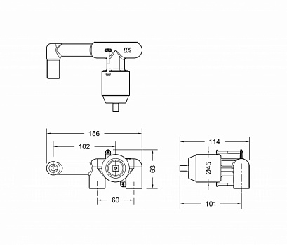 Внутреннее тело для настенного смесителя Bravat Built-in (D968K-ENG)
