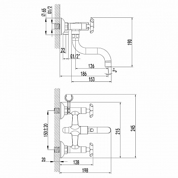 Смеситель для ванны Lemark Practica LM7512C Хром