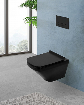 Унитаз BelBagno Sela BB3201CHR-MB подвесной Черный без сиденья