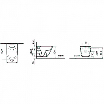 Унитаз Vitra S50 7740B003-0850 подвесной без сиденья
