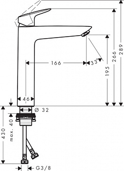 Смеситель для раковины Hansgrohe Logis 71091000 Хром