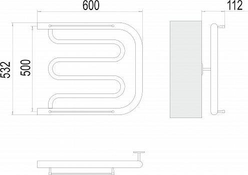 Полотенцесушитель Фокстрот 1" БШ 500х600Terminus