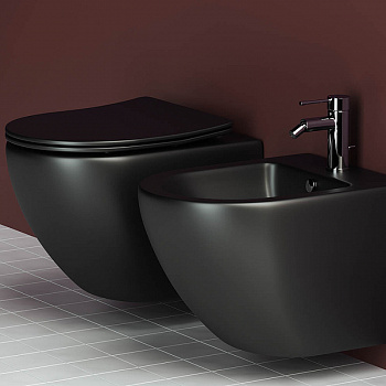 Унитаз Ceramica Nova Metropol CN4002MB подвесной Черный с сиденьем Микролифт