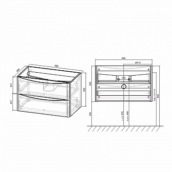 Тумба под раковину Vincea Paola 100 VMC-2P100VO подвесная V.Oak