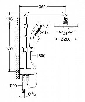 Душевая система Grohe Tempesta New Cosmopolitan 26453001 Хром
