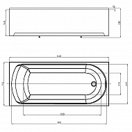 Акриловая ванна Aquatek Eco-friendly Ника 160x75 NIK160-0000001 без панелей, каркаса и слив-перелива