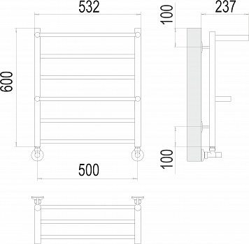 Анкона П6 500х600 Полотенцесушитель  TERMINUS
