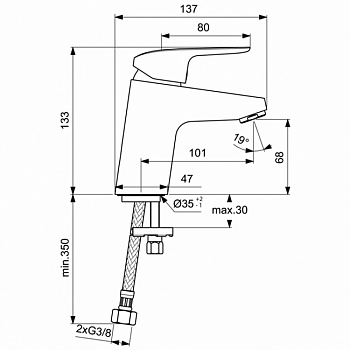 Смеситель для раковины Ideal Standard Ceraflex B1710AA Хром