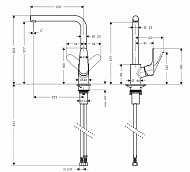 Смеситель для кухни Hansgrohe Focus 31817670 Черный матовый