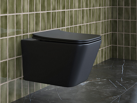 Унитаз Ceramica Nova Metric CN3007MB подвесной Черный матовый с сиденьем Микролифт