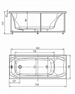Акриловая ванна Aquatek Альфа 170х70 ALF170-0000062 без гидромассажа без панелей с каркасом (разборный) со слив-переливом