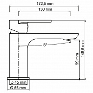 Смеситель для раковины WasserKRAFT Mindel 8503 Белый матовый