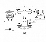 Смеситель для душа Lemark Bronx LM3703BL Черный