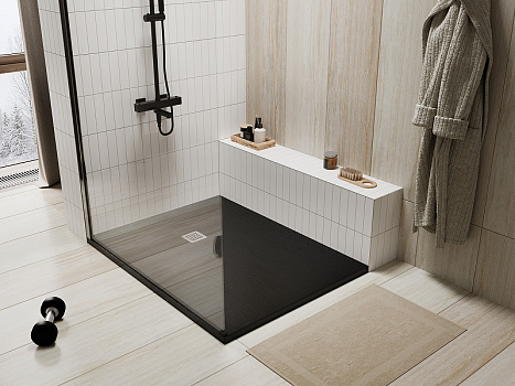 Душевой поддон из искусственного камня WasserKRAFT Dill 120x90 61T07 Черный матовый