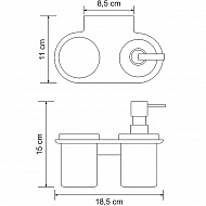 Дозатор для жидкого мыла WasserKRAFT Kammel K-8389 со стаканом для зубных щеток Хром