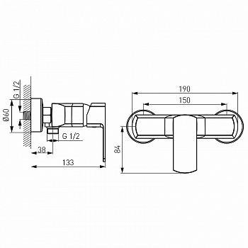 Смеситель для душа Ferro Alba VerdeLine BLB7VL Хром