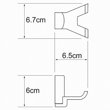 Двойной крючок WasserKRAFT Leine K-5023D Хром