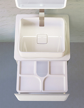 Тумба под раковину Jorno Pastel 58 Pas.01.58/P/W подвесная Белый жемчуг