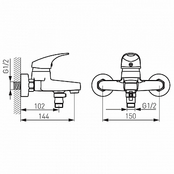 Смеситель для ванны Ferro Ferro One BFO1 Хром