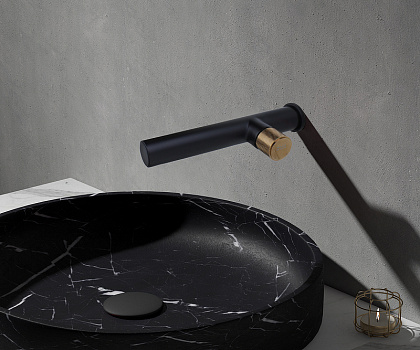 Смеситель для раковины Bronze de Luxe Avantgarde 2021MH Черный Розовое золото