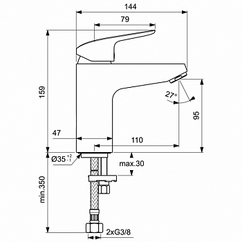 Смеситель для раковины Ideal Standard Ceraflex B1714AA Хром