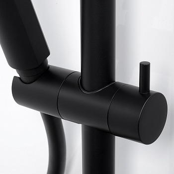 Душевая система WasserKRAFT Thermo A11401 с термостатом Черная матовая Хром