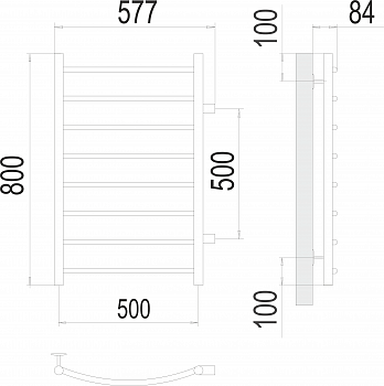 Классик П8 500х800 бп500 Полотенцесушитель  TERMINUS