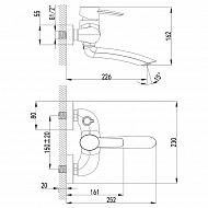 Смеситель для ванны Lemark Atlantiss LM3214C универсальный Хром