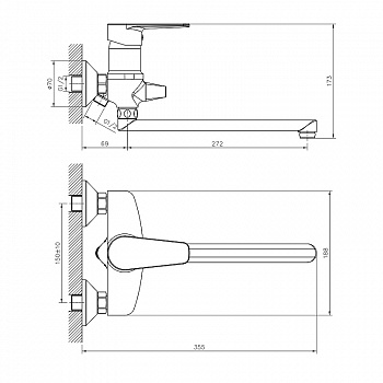 Смеситель для ванны Decoroom DR72043 Хром