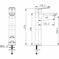 Смеситель для раковины Kaiser Atrio 60033 Хром/Белый