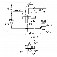 Смеситель для раковины Grohe Eurocube 23127000 Хром