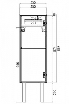Тумба Villeroy&Boch 2Day2 35 L A99700E4 подвесная Белая