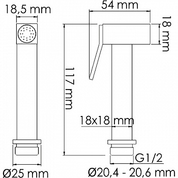 Гигиенический душ со смесителем WasserKRAFT Aller A106156 Хром